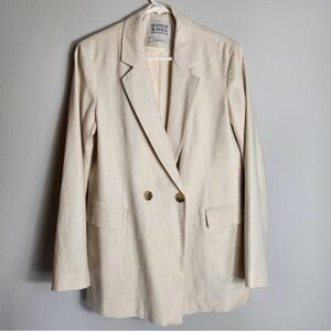 Scotch & Soda Cream Blazer Lightweight Oversized